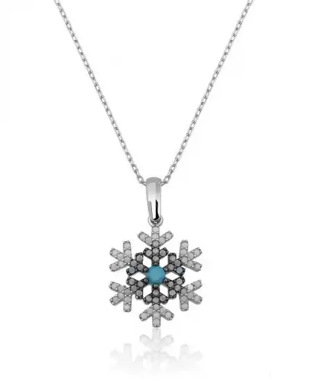 Gümüş Kar Tanesi Kadın Kolye