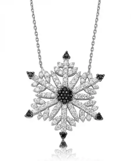 Gümüş Kar Tanesi Kadın Kolye