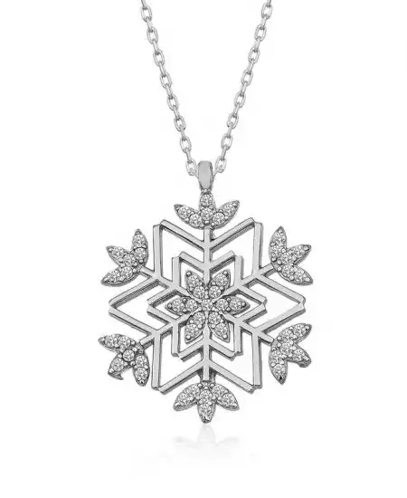 Gümüş Kar Tanesi Kolye