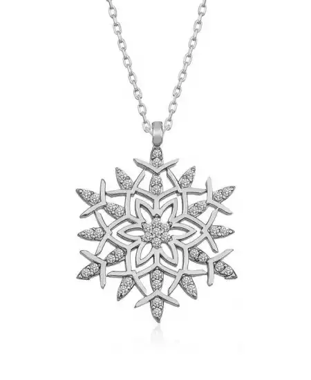 Gümüş Kar Tanesi Kolye