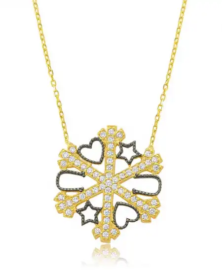 Gümüş Kar Tanesi Şans Bayan Kolye