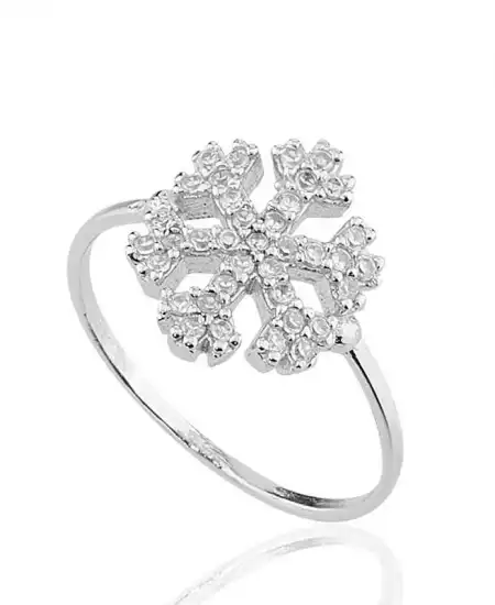 Gümüş Kar Tanesi Yüzük