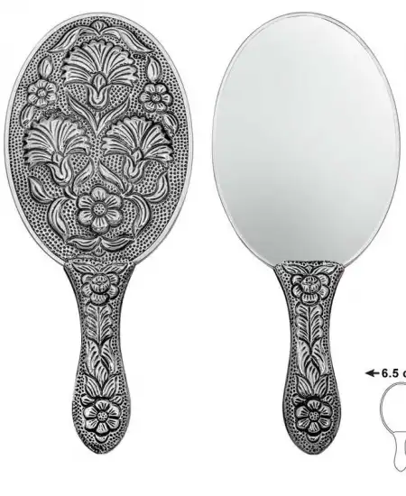 Gümüş Karanfi Motifli El Aynası