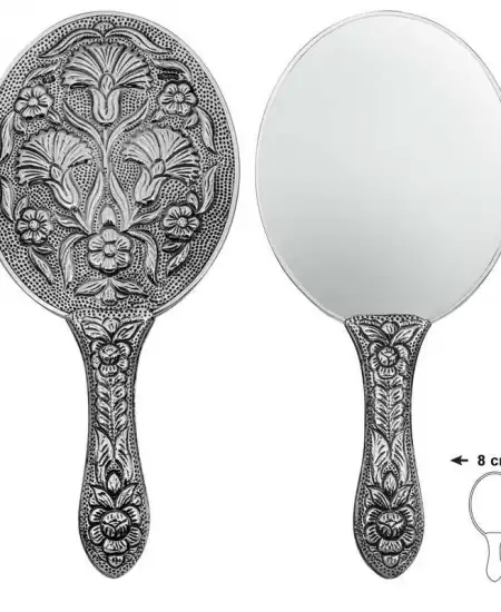 Gümüş Karanfi Motifli El Aynası