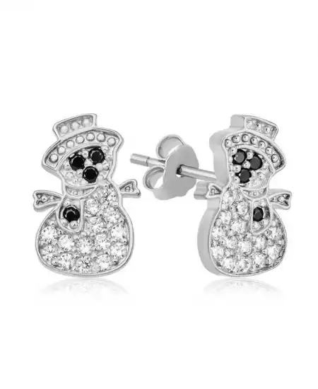 Gümüş Kardan Adam Kadın Küpe