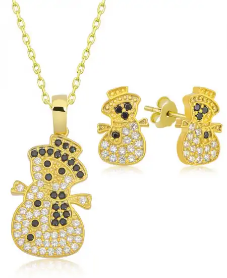 Gümüş Kardan Adam Kadın Set