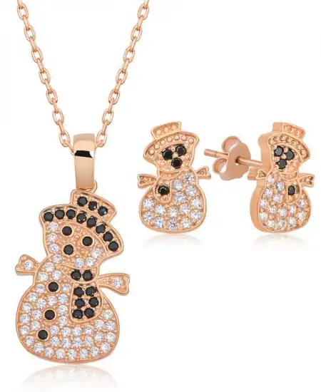 Gümüş Kardan Adam Kadın Set