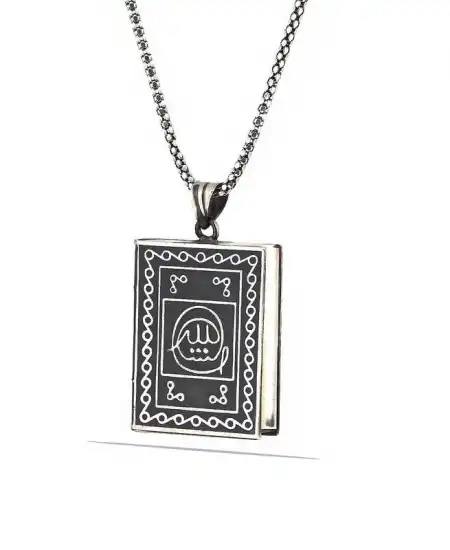 Gümüş İçi Açılabilen Muhammed Yazılı Muskalık Kolye