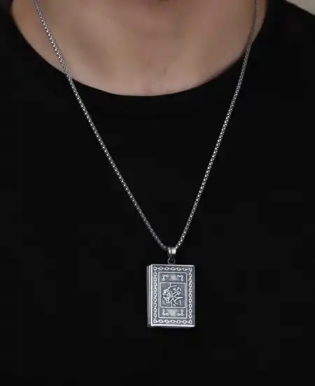 Gümüş İçi Açılabilen Muhammed Yazılı Muskalık Kolye