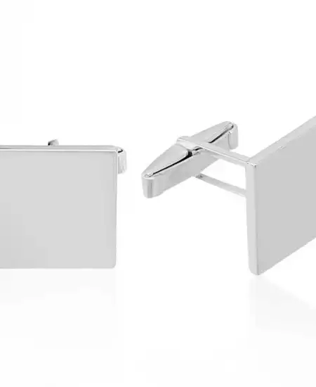 Gümüş Kare Kol Düğmesi