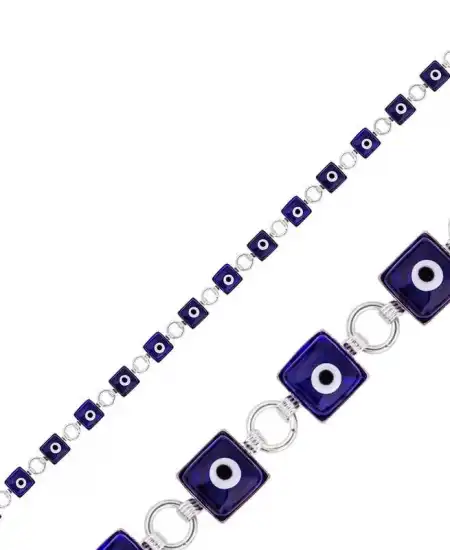 Gümüş Kare Nazar Bayan Bileklik