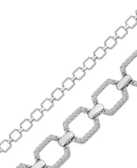 Gümüş Kare Taşlı Kadın Bileklik