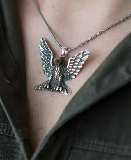 Gümüş Kartal Erkek Kolye