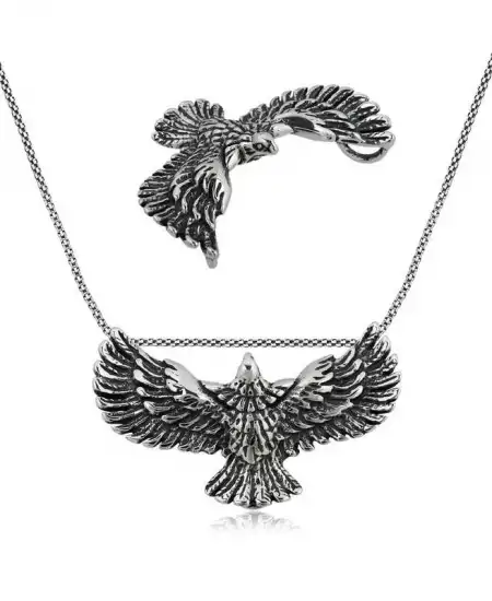 Gümüş Kartal Erkek Kolye