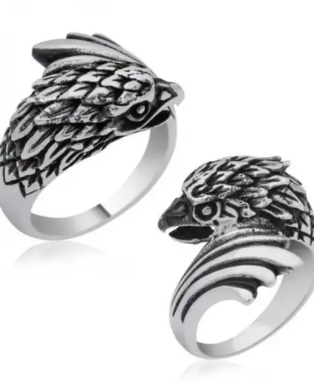 Gümüş Kartal Kafası Erkek Yüzük