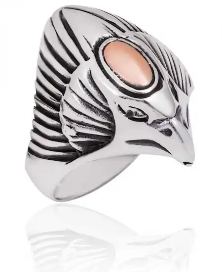 Gümüş Kartal Kafası Erkek Yüzük