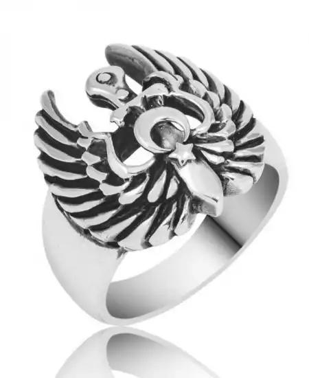 Gümüş Kartal Kanadı Erkek Yüzük