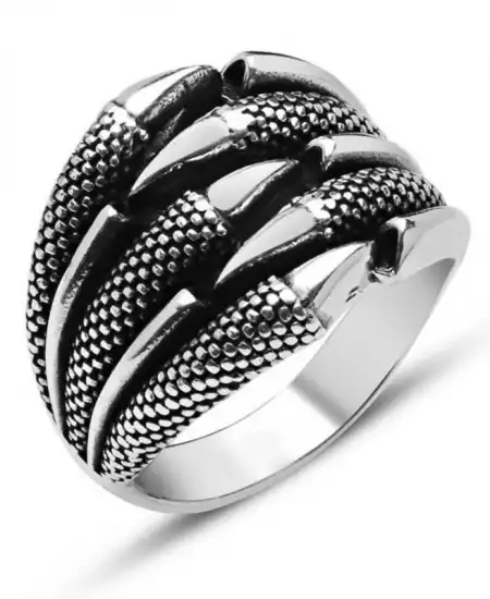 Gümüş Kartal Pençesi Erkek Yüzük