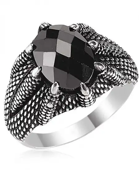 Gümüş Kartal Pençesi Erkek Yüzük