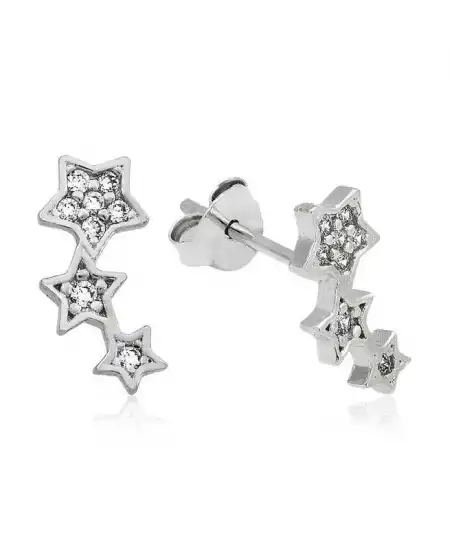 Gümüş Kayan Yıldız Çivili Küpe