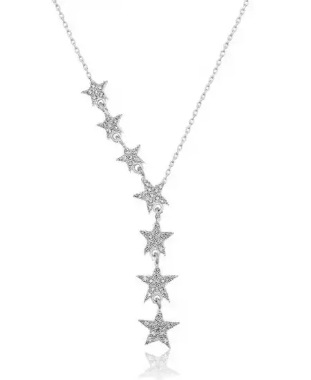 Gümüş Kayan Yıldızlar Bayan Kolye