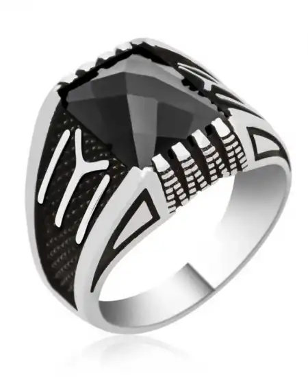 Gümüş Kayı Boyu Armalı Erkek Yüzük