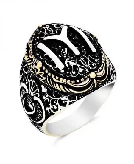 Gümüş Kayı Boyu Armalı Yüzük