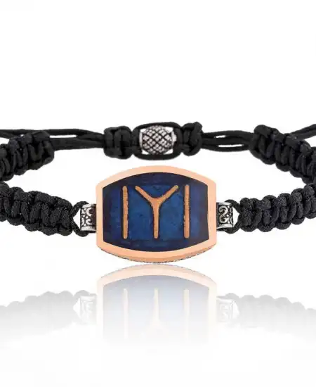 Gümüş Kayı Boyu Makrome Erkek Bileklik