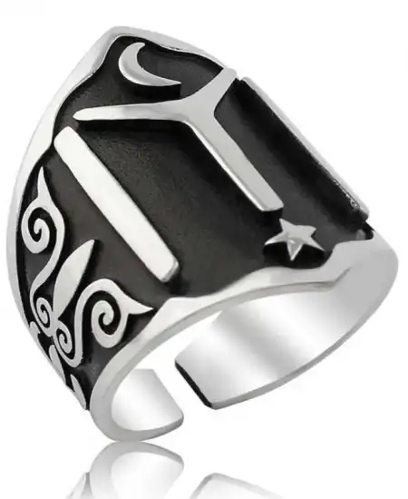 Gümüş Kayı Boyu Zihgir Okçu Erkek Yüzük