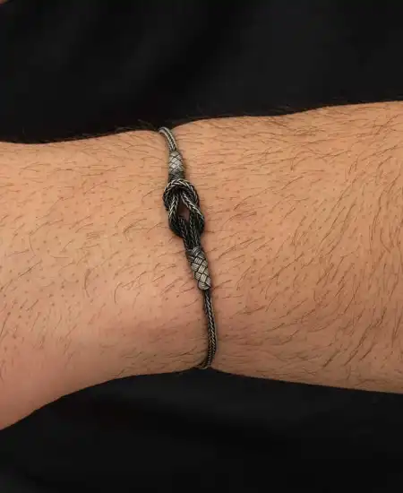 Gümüş Kazaziye Düğüm Bileklik