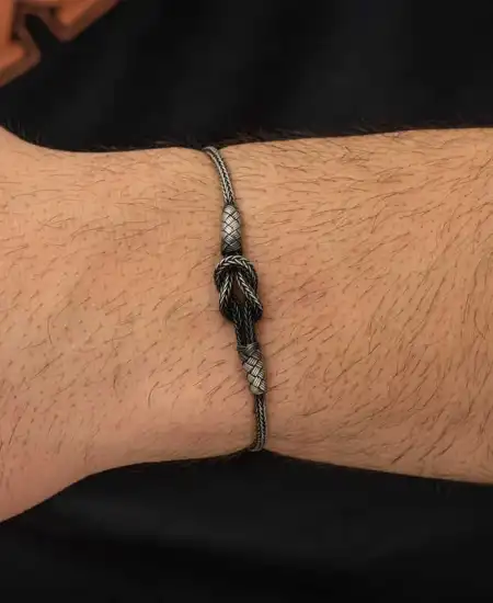 Gümüş Kazaziye Düğüm Bileklik