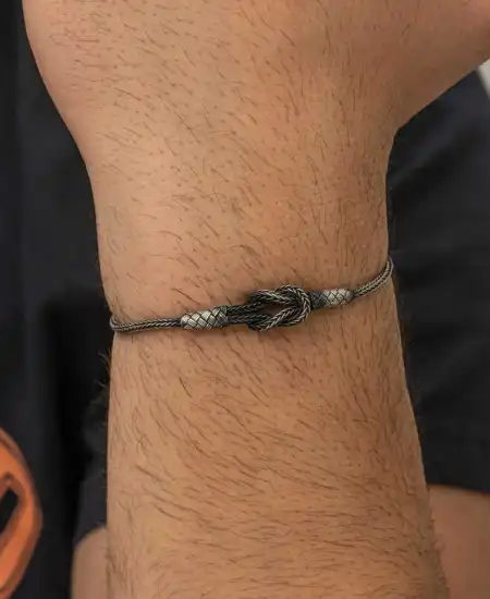 Gümüş Kazaziye Düğüm Bileklik