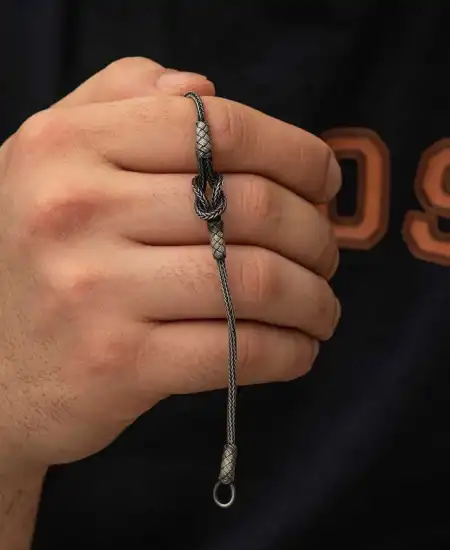 Gümüş Kazaziye Düğüm Bileklik