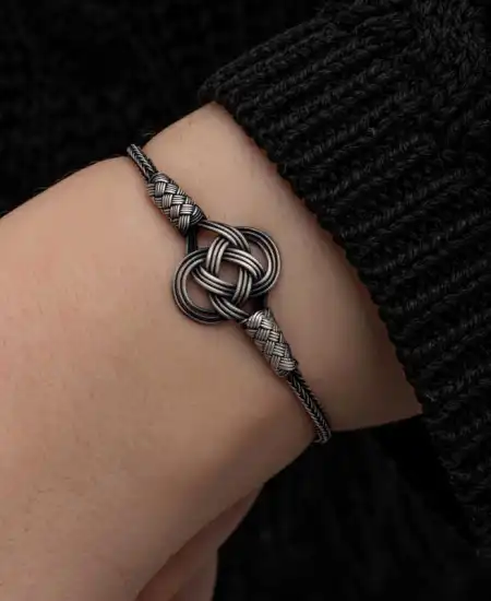 Gümüş Kazaziye Örgü Bileklik