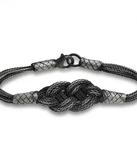 Gümüş Kazaziye Örgü Bileklik