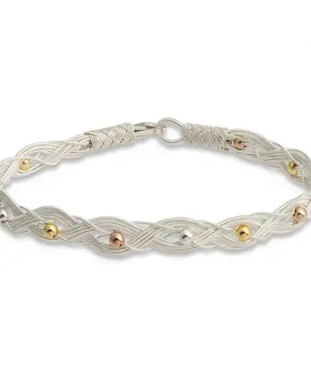 Gümüş Kazaziye Örgü Bileklik