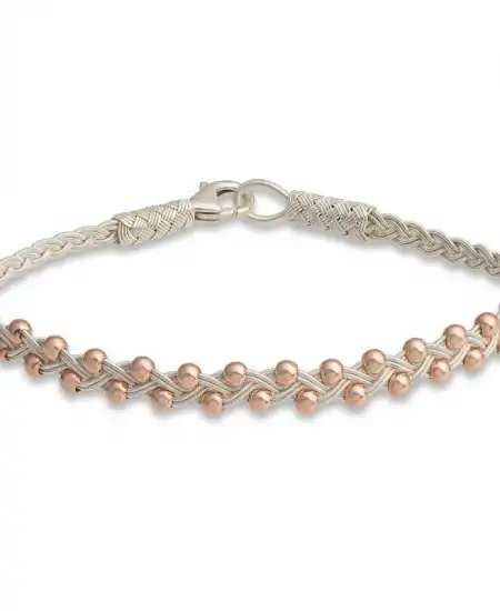 Gümüş Kazaziye Örgü Bileklik