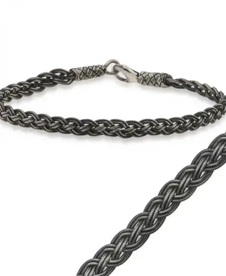 Gümüş Kazaziye Örgü Bileklik