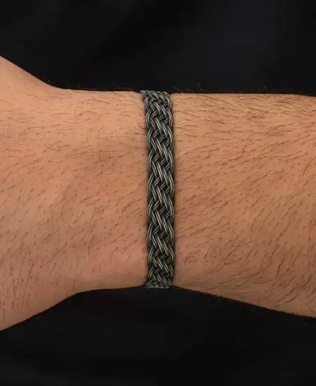 Gümüş Kazaziye Örgü Bileklik