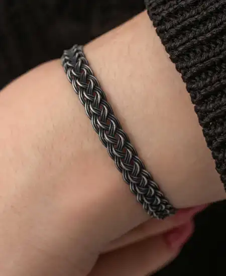 Gümüş Kazaziye Örgü Bileklik