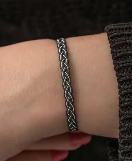 Gümüş Kazaziye Örgü Bileklik