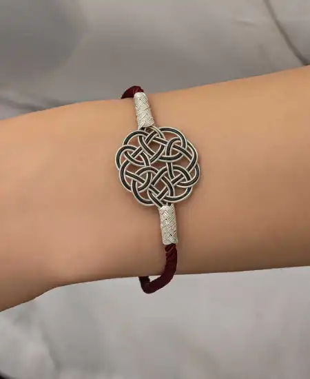 Gümüş Kazaziye Örgü Bileklik