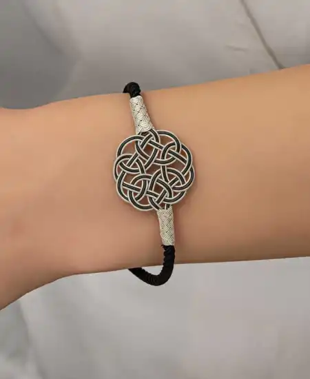 Gümüş Kazaziye Örgü Bileklik