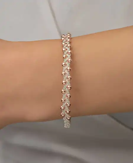 Gümüş Kazaziye Örgü Bileklik