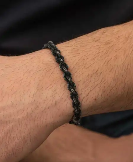 Gümüş Kazaziye Örgü Bileklik