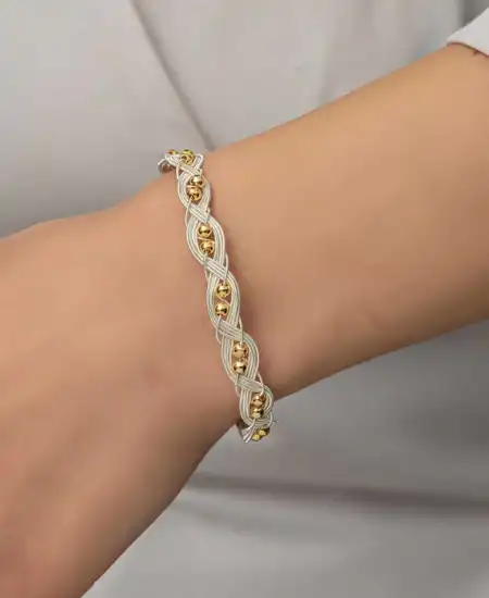 Gümüş Kazaziye Örgü Bileklik