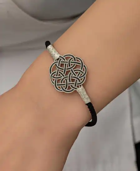 Gümüş Kazaziye Örgü Bileklik