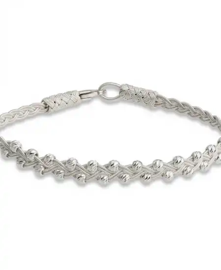 Gümüş Kazaziye Örgü Bileklik