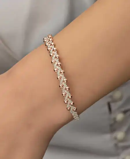 Gümüş Kazaziye Örgü Bileklik