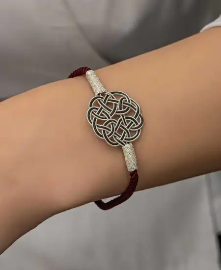 Gümüş Kazaziye Örgü Bileklik